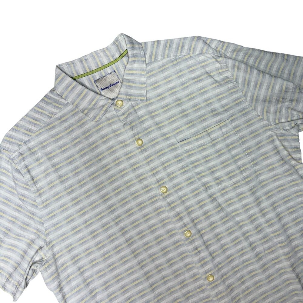 Tommy Bahama Silk Short Sleeve Button Front Top Mens Size XL